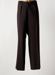 Pantalon drept închidere cu fermoar sub clapetă cu nasturi maro FRANK WALDER femme