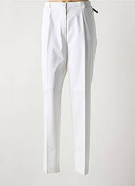 Pantalon drept închidere cu fermoar sub clapetă cu nasturi alb SAINT HILAIRE femme