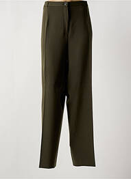 Pantalon drept închidere cu fermoar sub clapetă cu nasturi verde SAINT HILAIRE femme