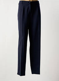 Pantalon drept închidere cu fermoar sub clapetă cu nasturi albastru SAINT HILAIRE femme