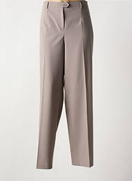 Pantalon drept închidere cu fermoar sub clapetă cu nasturi bej LUCIA femme