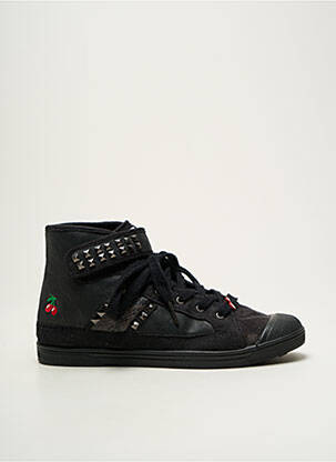 Adidași material neted toc plat până la 3 cm negru LE TEMPS DES CERISES femeie