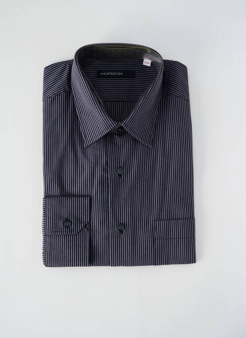 Cămașă cu mâneci lungi imprimeu dungi gri HORIZON homme