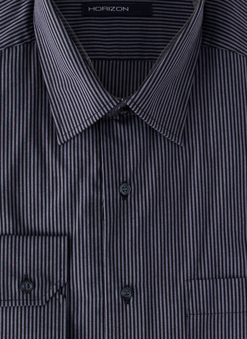 Cămașă cu mâneci lungi imprimeu dungi gri HORIZON homme