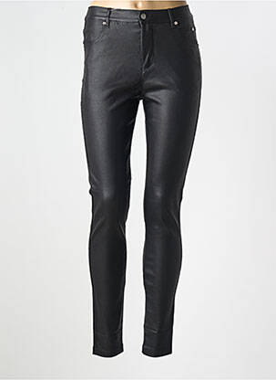 Pantalon slim țesătură acoperită mărime normală negru MARBLE femeie