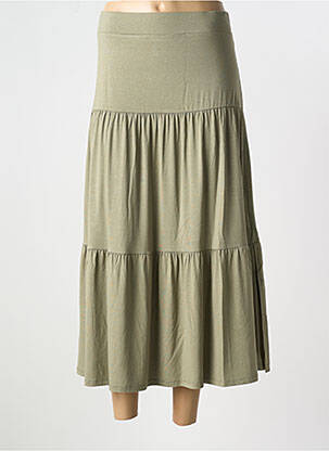 Fustă lungă croială dreaptă verde MARBLE femme