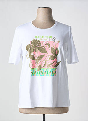 Tricou serigrafie cu strasuri mâneci scurte alb BETTY BARCLAY femeie