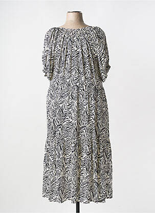 Rochie midi mâneci scurte mâneci scurte alb BARANDI femeie