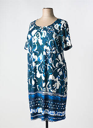 Rochie midi imprimeu fantezie mâneci scurte albastru BARANDI femeie