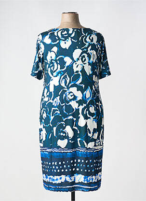 Rochie midi imprimeu fantezie mâneci scurte albastru BARANDI femeie