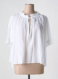 Bluză ușoară și transparentă mâneci scurte alb RALPH LAUREN femme