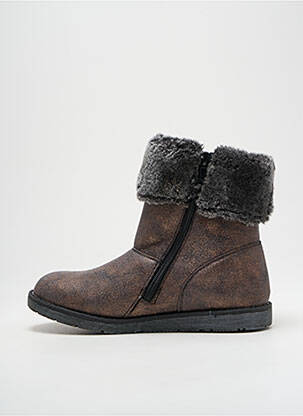 Botine/ghete material neted vârf rotund maro MOD8 fată