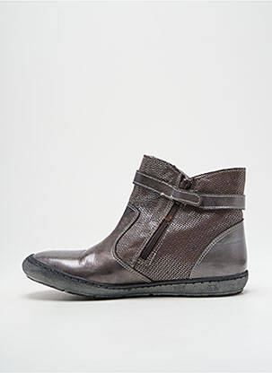 Botine/ghete material neted vârf rotund argintiu BELLAMY fată