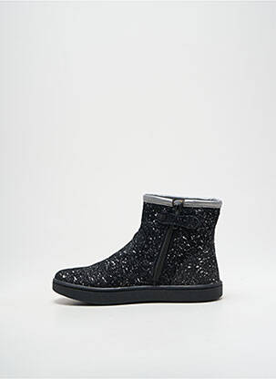 Botine/ghete țesătură satinată vârf rotund negru KICKERS fată