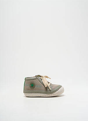 Ghete material neted vârf rotund verde KICKERS băiat