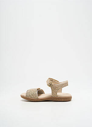 Sandale/pantofi decupați material neted vârf deschis bej KICKERS fată