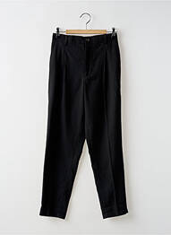Pantalon chino închidere cu fermoar sub clapetă cu nasturi talie înaltă negru SCHOOL RAG femme