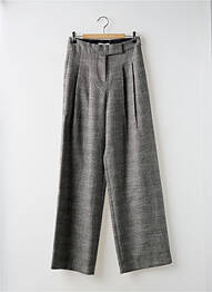 Pantalon larg talie cu cleme mărime normală argintiu SUNCOO femme