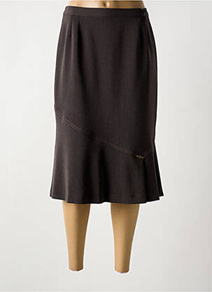 Fustă midi talie cu cleme maro GEVANA femme