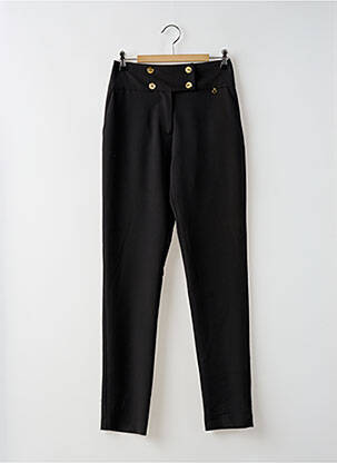 Pantalon slim țesătură poplin talie înaltă negru RINASCIMENTO femeie