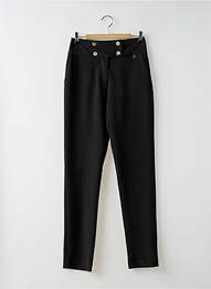 Pantalon slim țesătură poplin talie înaltă negru RINASCIMENTO femme