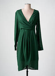 Rochie midi țesătură crep mâneci lungi verde SCHOOL RAG femeie