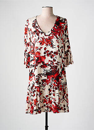Rochie scurtă mâneci 3/4 mâneci 3/4 portocalie GILMA D'AGO' femeie