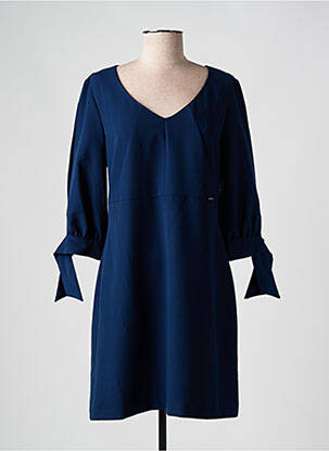 Rochie scurtă mâneci 3/4 mâneci 3/4 albastru ANGY SIX femeie