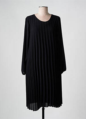 Rochie midi croială fluidă mâneci lungi negru COULEURS DU TEMPS femeie