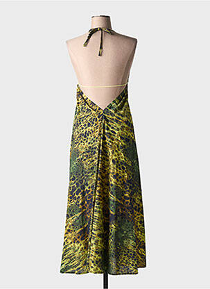 Rochie lungă croială cambrată bretele subțiri verde DIXIE femeie