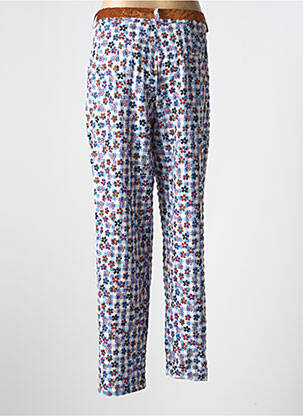 Pantalon drept țesătură crep talie înaltă albastru DIXIE femeie