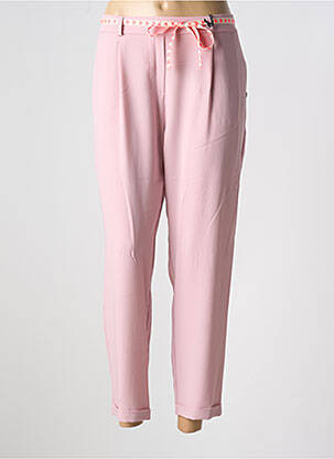 Pantalon chino țesătură poplin talie înaltă violet PLEASE femeie