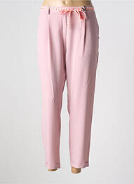 Pantalon chino țesătură poplin talie înaltă violet PLEASE femeie