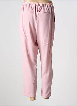 Pantalon chino țesătură poplin talie înaltă violet PLEASE femeie