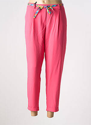 Pantalon chino buzunare talie înaltă roz PLEASE femeie