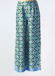 Pantalon larg țesătură poplin mărime normală albastru LA PETITE ETOILE femme