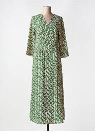 Rochie lungă imprimeu fantezie mâneci 3/4 verde LA PETITE ETOILE femme