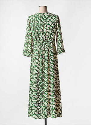 Rochie lungă imprimeu fantezie mâneci 3/4 verde LA PETITE ETOILE femeie