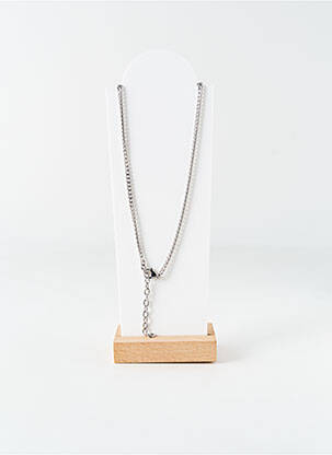 Colier materiale metalice argintiu LOTUS bărbat