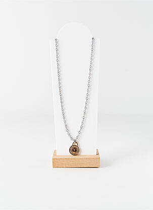 Colier ornament oxid de zirconiu argintiu LOTUS femeie