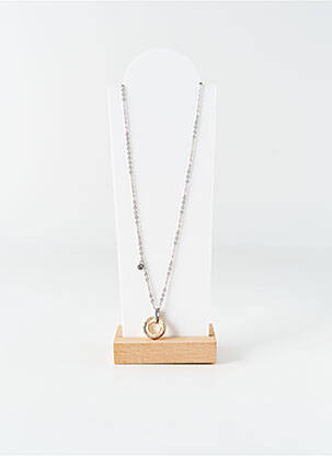 Colier ornament oxid de zirconiu argintiu LOTUS femeie