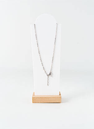 Colier ornament oxid de zirconiu argintiu LOTUS femeie