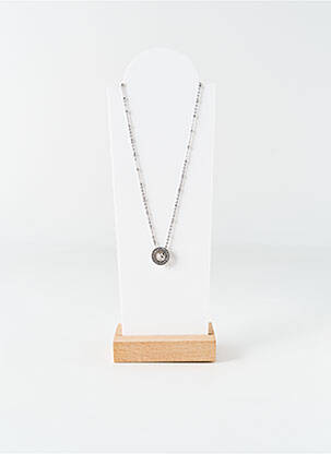 Colier ornament oxid de zirconiu argintiu LOTUS femeie
