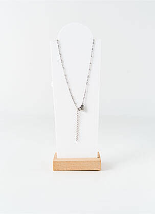 Colier ornament oxid de zirconiu argintiu LOTUS femeie