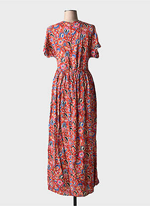 Rochie lungă mâneci scurte mâneci scurte portocalie VERO MODA femeie