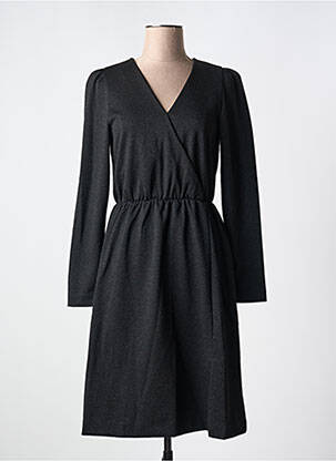 Rochie midi țesătură crep mâneci lungi negru ICHI femeie