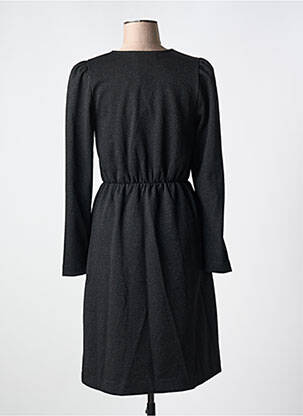 Rochie midi țesătură crep mâneci lungi negru ICHI femeie