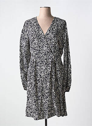 Rochie midi imprimeu fantezie mâneci lungi negru B.YOUNG femeie