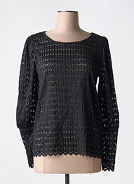 Top croială cambrată mâneci lungi negru FRANSA femme