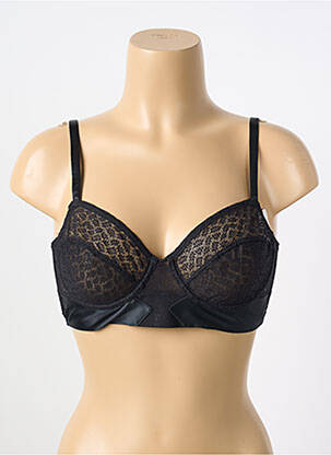 Sutien efect material satinat sutien cupe întregi cu decolteu înalt negru IMPLICITE femeie